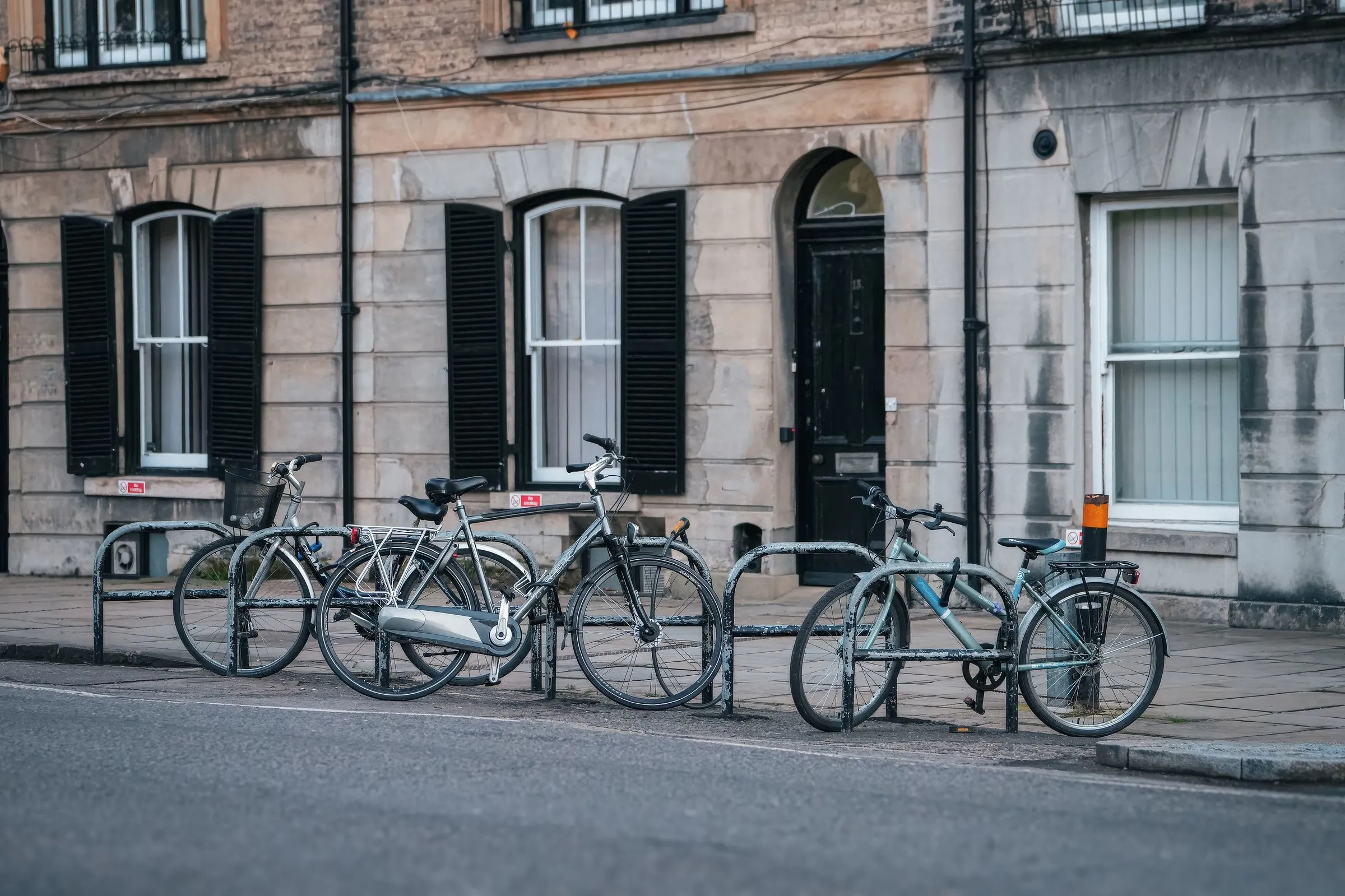 Bikes outside one of the hotels, free to borrow